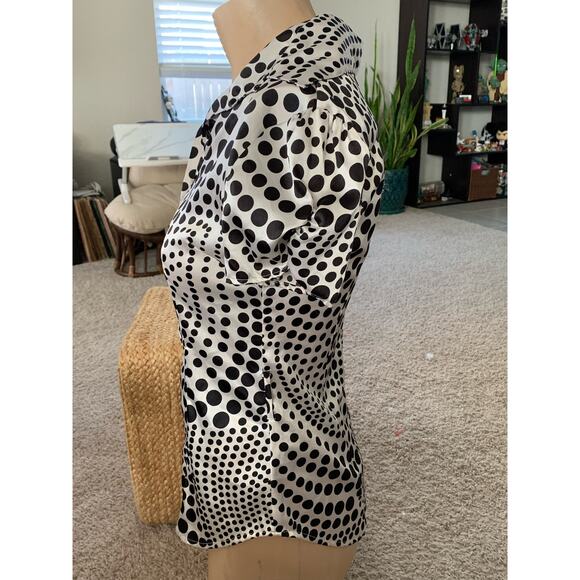 BCX Polka dot button down blouse sz S - Picture 2 of 7